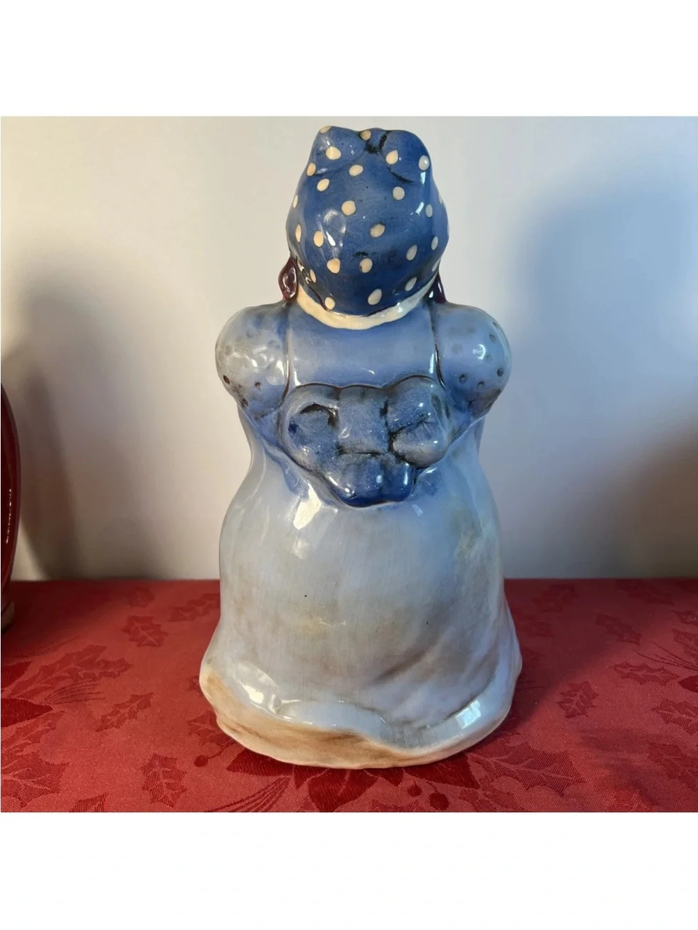 Blue Ceramic Southern Lady Cookie Jar - Decorative Kitchen Storage